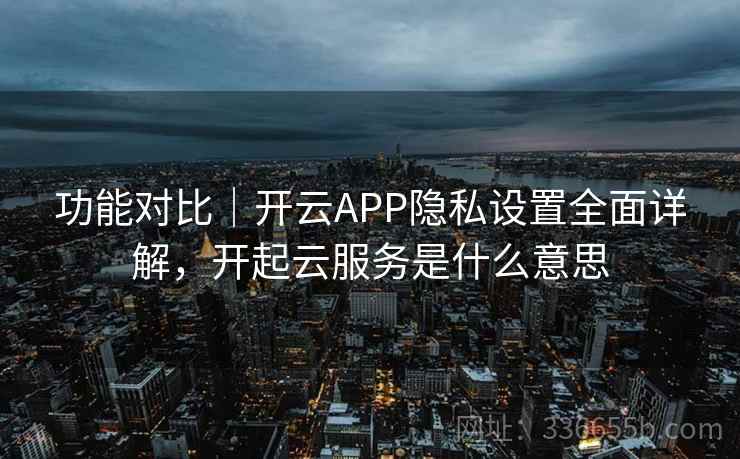 功能对比｜开云APP隐私设置全面详解，开起云服务是什么意思