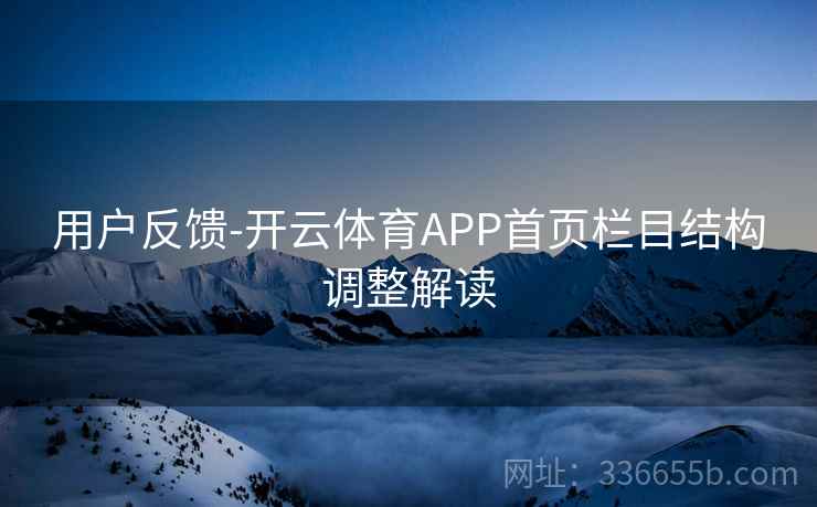 用户反馈-开云体育APP首页栏目结构调整解读